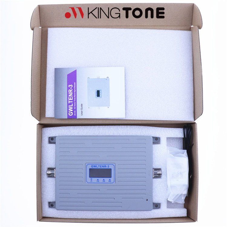 New GWLTENR-3 Grey Mobile Amplifier 3-Bands Repeater 900 1800 2100 GSM DCS WCDMA 2G/3G/4G Cell Phone Signal Booster for Home